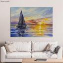 Πίνακας σε καμβά Καράβι ηλιοβασίλεμα, Yacht sailing against sunset