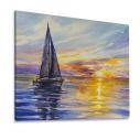 Πίνακας σε καμβά Καράβι ηλιοβασίλεμα, Yacht sailing against sunset