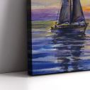 Canvas printYacht sailing against sunset