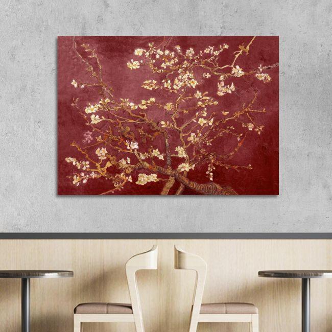 Πίνακας ζωγραφικής Blossoming almond tree (red), Vincent van Gogh