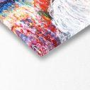 Canvas print Running horses in abstract colors, panoramic