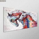 Πίνακας σε καμβά Running horses in abstract colors, πανοραμικός