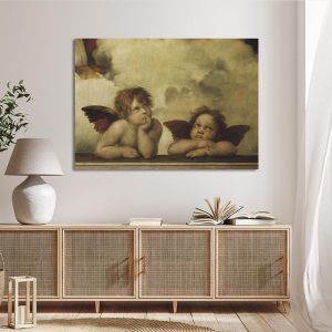 Πίνακας ζωγραφικής Winged angels Raphael Καμβάς τελαρωμένος Όψη 1 2