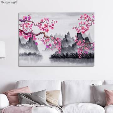 Πίνακας σε καμβά Ανθισμένο τοπίο Ιαπωνία, Spring Japanese scenery