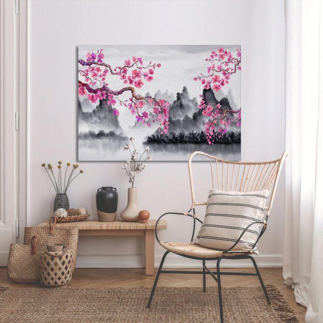 Canvas print Spring Japanese scenery