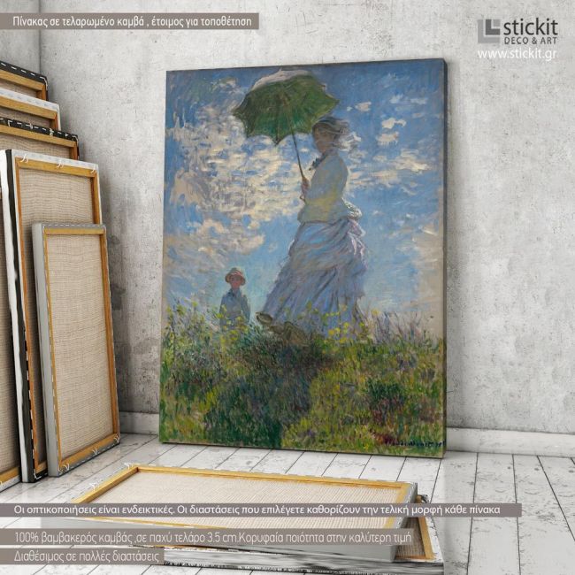 Πίνακας σε καμβά Προσφορά,50x70cm, Woman with a parasol, Monet