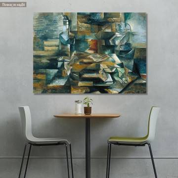 Πίνακας ζωγραφικής Bottle and fishes, Braque G.