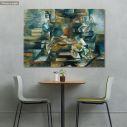 Canvas print Bottle and fishes, Braque G.