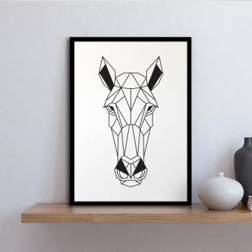 Geometric animals Horse , Poster
