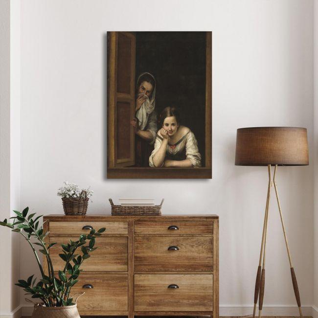 Πίνακας ζωγραφικής Two women at a window, Murillo E.