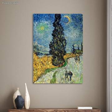 Canvas printRoad with cypress and star, Vincent van Gogh