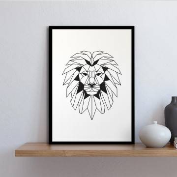 Geometric animals Lion, Poster