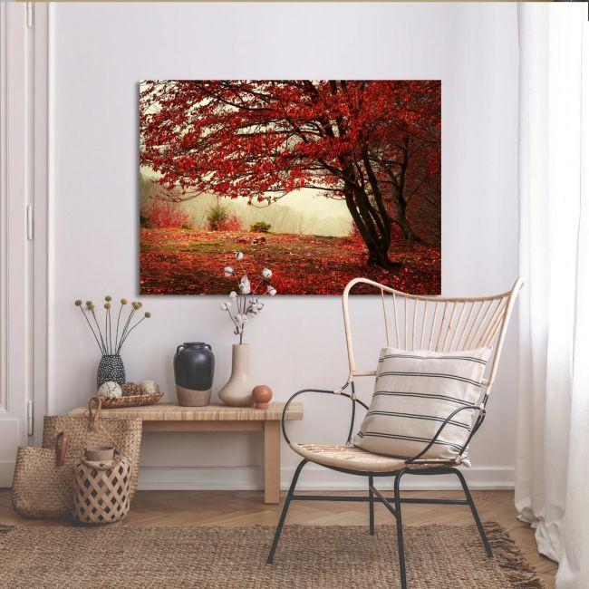 Canvas print Red forest