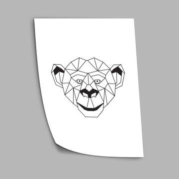 Geometric animals Monkey, Poster 2