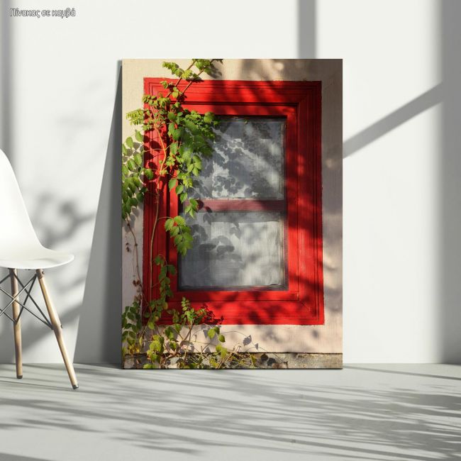 Πίνακας σε καμβά κόκκινο παράθυρο, Red window