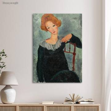 Canvas print Woman with red hair, Modigliani Amedeo