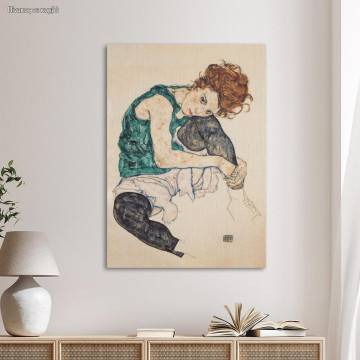Πίνακας ζωγραφικής Seated woman with bent knee, Schiele E.