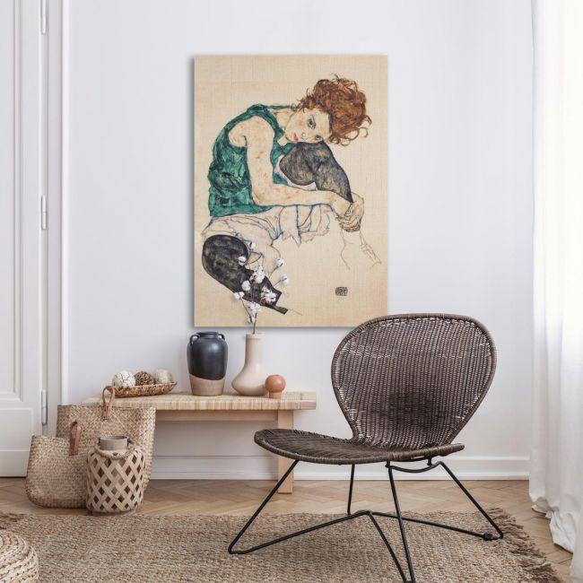 Πίνακας ζωγραφικής Seated woman with bent knee, Schiele E.
