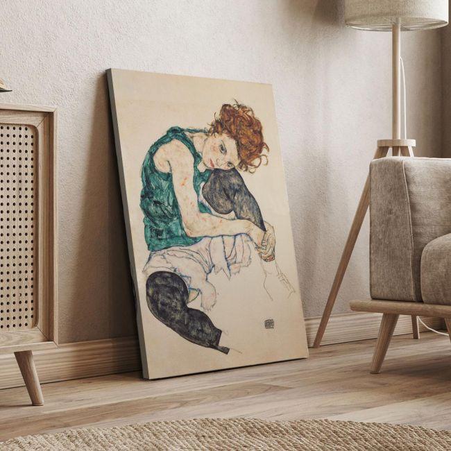 Πίνακας ζωγραφικής Seated woman with bent knee, Schiele E.