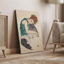 Canvas print Seated woman with bent knee, Schiele E,