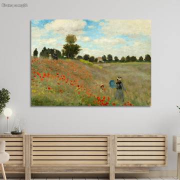 Canvas print Poppy field, Monet C.