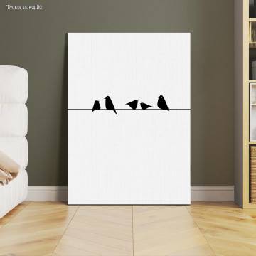 Canvas print Birds on wire