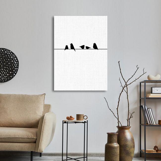 Πίνακας σε καμβά Birds on wire