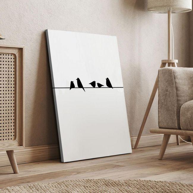 Πίνακας σε καμβά Birds on wire