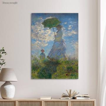Canvas print Woman with a parasol, Monet