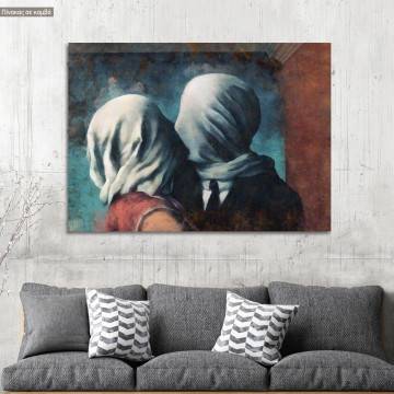 Canvas print The lovers II reart (original R. Magritte) Framed canvas View 1 2