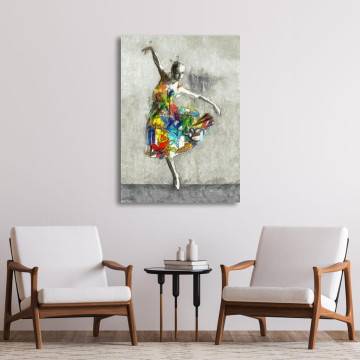 Πίνακας σε καμβά Μπαλαρίνα Street art ballerina I Καμβάς τελαρωμένος Όψη 1 2
