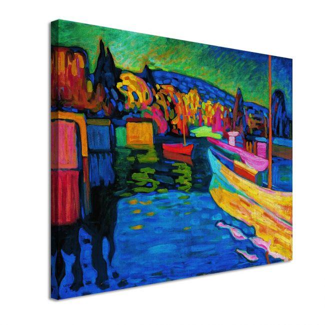 Canvas print Autumn landscape with boats, Kandinsky W.