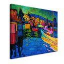 Canvas print Autumn landscape with boats, Kandinsky W.