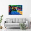 Canvas print Autumn landscape with boats, Kandinsky W.