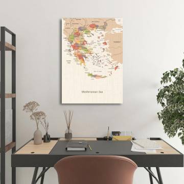 Canvas print  Greece map textured vintage Framed canvas View 1 2