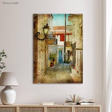 Πίνακας σε καμβά Old greek street