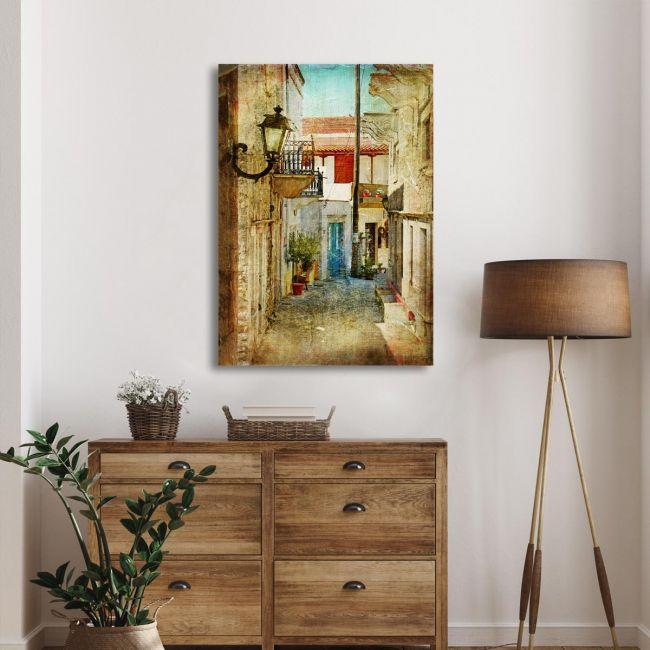 Πίνακας σε καμβά Old greek street