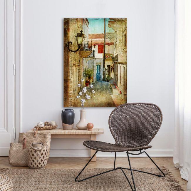 Πίνακας σε καμβά Old greek street