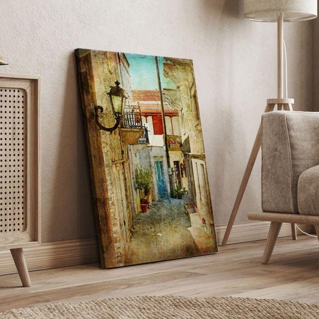 Canvas print Old greek street