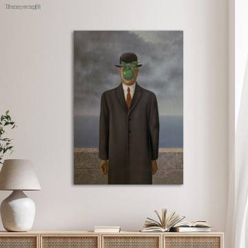 Canvas print The son of man reart (original Magritte R)