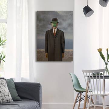 Πίνακας ζωγραφικής The son of man reart (original Magritte R.) Καμβάς τελαρωμένος Όψη 1 2