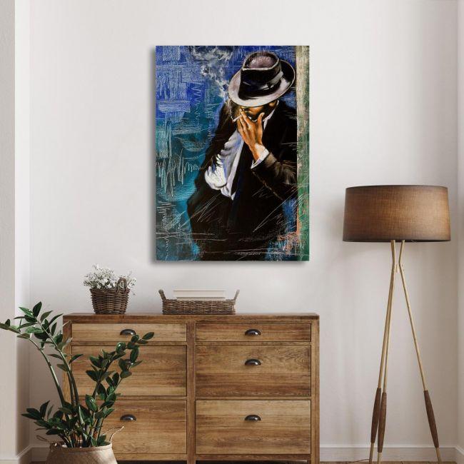Πίνακας σε καμβά Portrait of the man with a cigarette