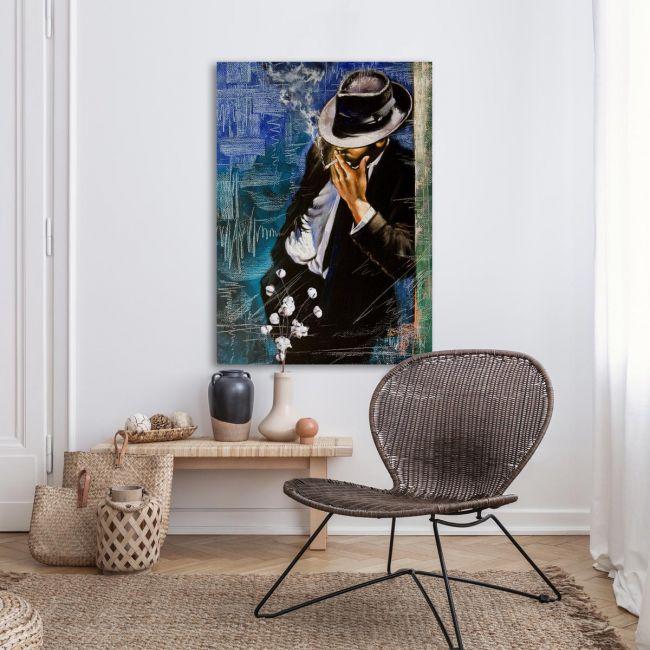 Canvas print Portrait of the man with a cigarette