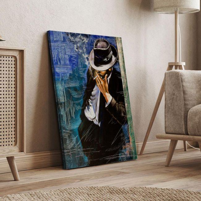 Canvas print Portrait of the man with a cigarette