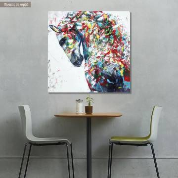 Πίνακας σε καμβά Horse in abstract colors