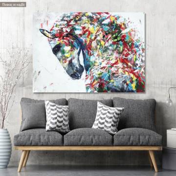 Canvas print Horse in abstract colors