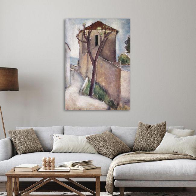 Canvas print Tree and house, Modigliani