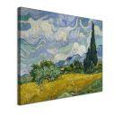 Canvas print Wheat field with cypresses, Vincent van Gogh