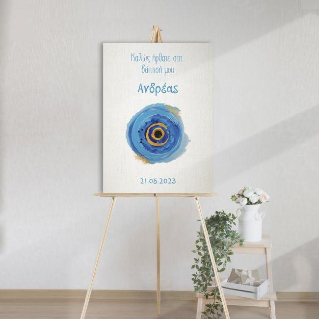Canvas printwelcome to my baptism,Evil eye watercolor