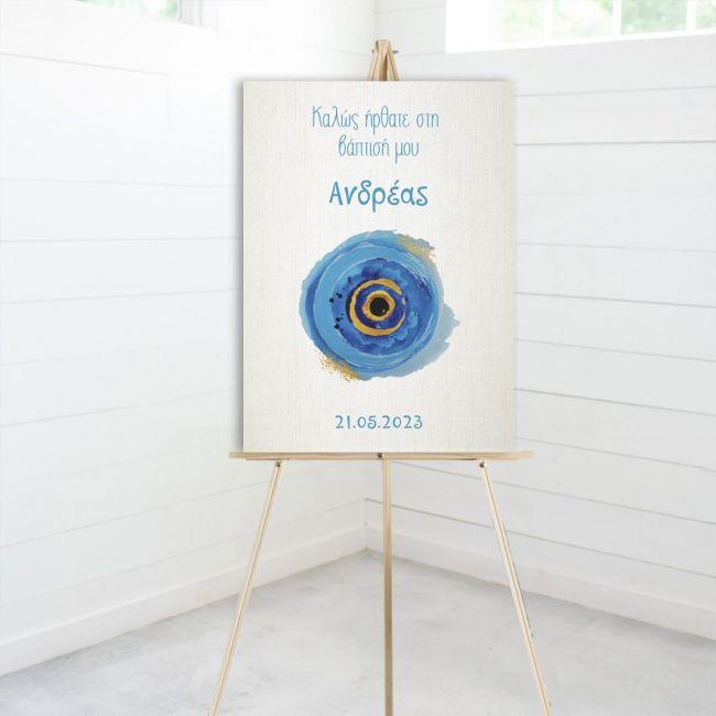 Canvas printwelcome to my baptism,Evil eye watercolor